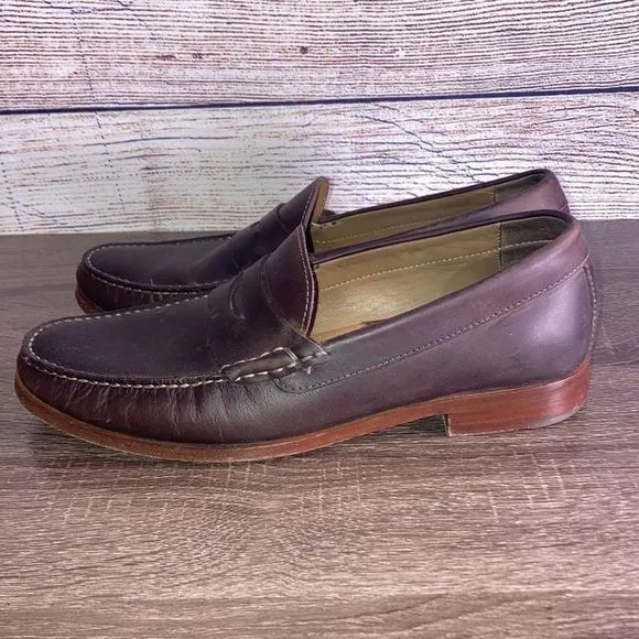 Mens Johnston &amp; Murphy 9M Penny Brown Sheepskin Loafers