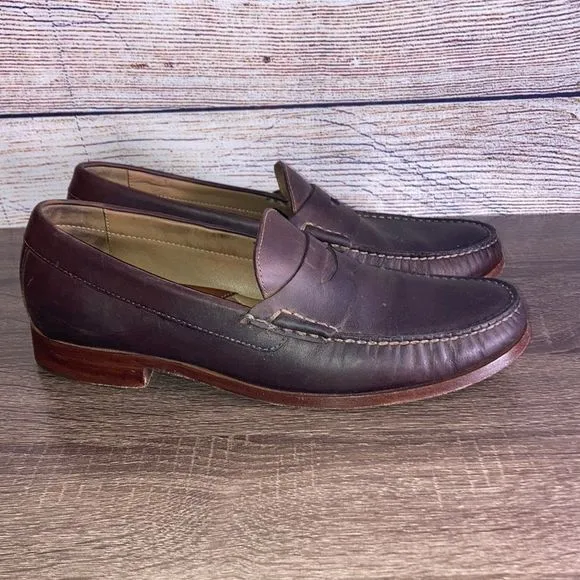 Mens Johnston &amp; Murphy 9M Penny Brown Sheepskin Loafers