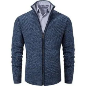 Men's Knitted Cardigan Sweaters Slim Full Zip Blue​