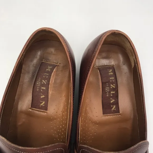 Men’s Mezlan made in Spain leather penny loafers boat shoes size 8m