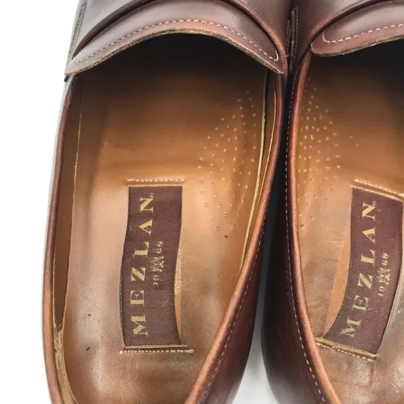 Men’s Mezlan made in Spain leather penny loafers boat shoes size 8m