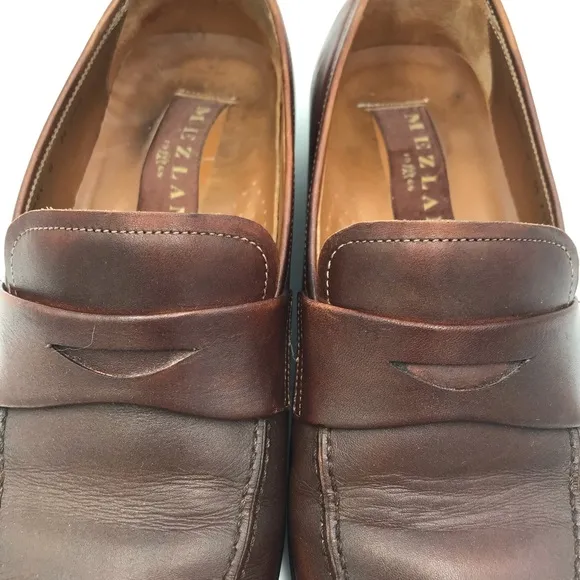Men’s Mezlan made in Spain leather penny loafers boat shoes size 8m