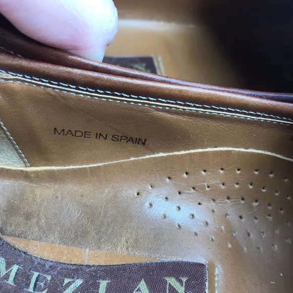 Men’s Mezlan made in Spain leather penny loafers boat shoes size 8m