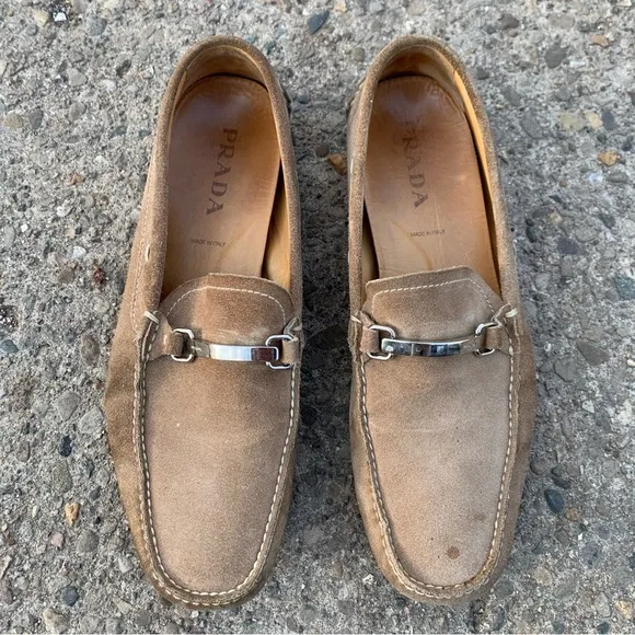 Men’s Prada Suede Driving Loafer - Taupe 11