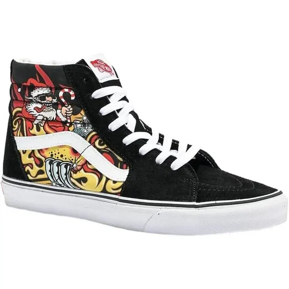 Mens Vans Sk8-Hi Santa Flame Black Skate Shoes Sneakers Size: 11 NIB