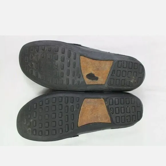 Men’s 8.5W Peter Millar Penny Driving Loafers Drivers Black Leather Slip On.