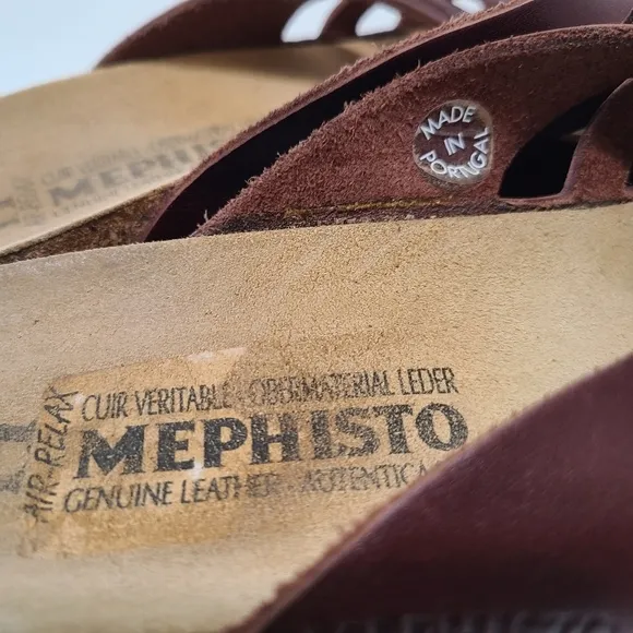 MEPHISTO‎ Brown Open Toe Slide Sandals Size 38
