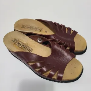 MEPHISTO‎ Brown Open Toe Slide Sandals Size 38