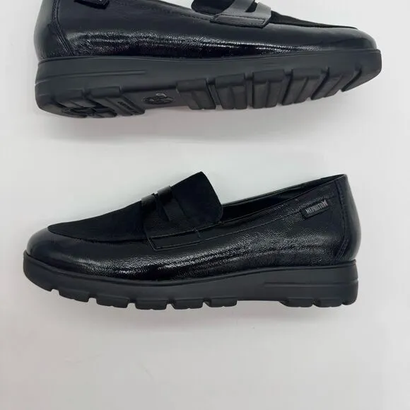 Mephisto Carima Penny Loafers NWOB Womens 7.5 Black Patent Air Jet Slip On Shoes