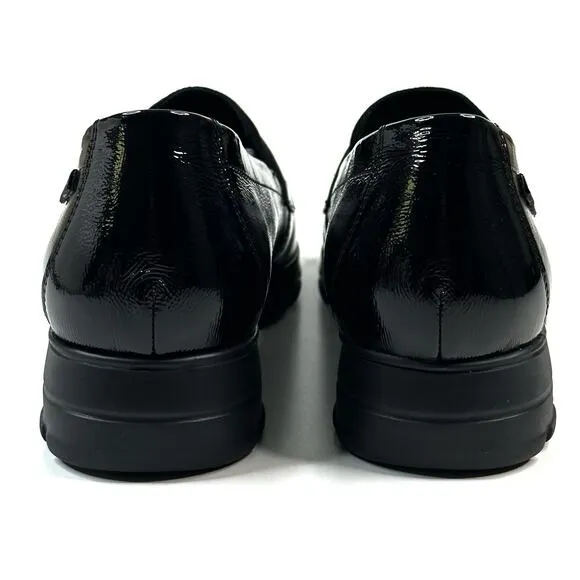 Mephisto Carima Penny Loafers Women's 9.5 Black Patent Leather Suede Air Jet New
