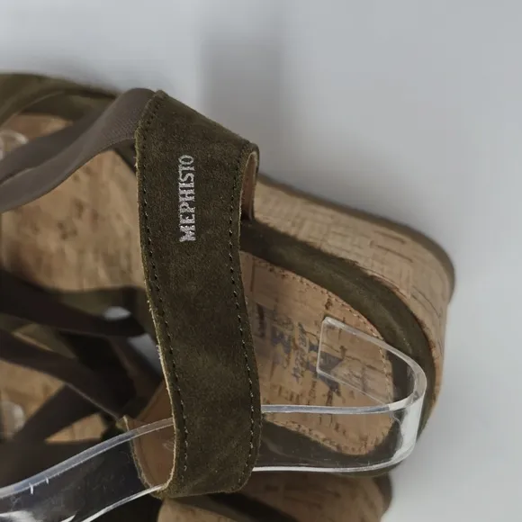 Mephisto Giuliana Loden Green Open Toe Sandals Size 11
