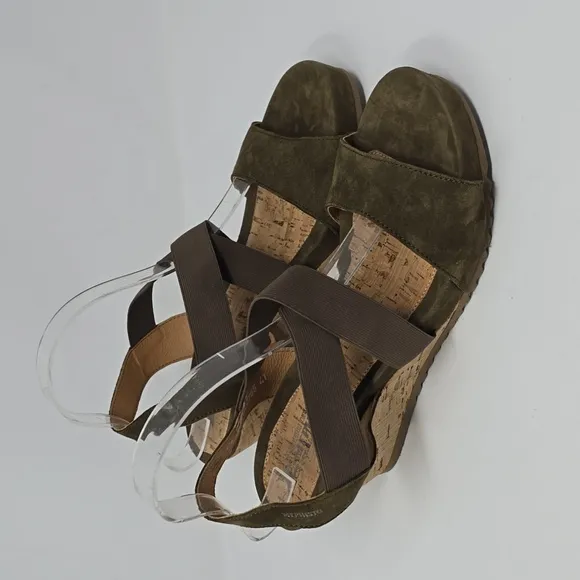 Mephisto Giuliana Loden Green Open Toe Sandals Size 11