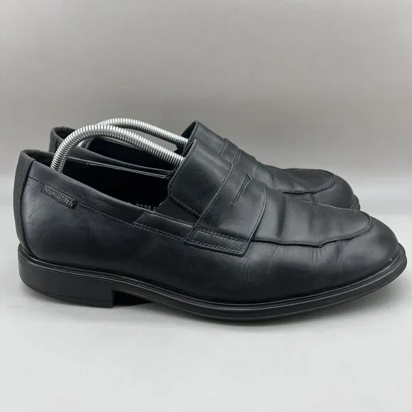 Mephisto Kurtis Penny Loafers Men Size 10 Black Leather Slip on Comfort Shoes