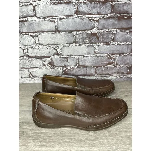 Mephisto Loafers Men Sz 10.5 Brown Leather Slip On Moc Cool Air Driving