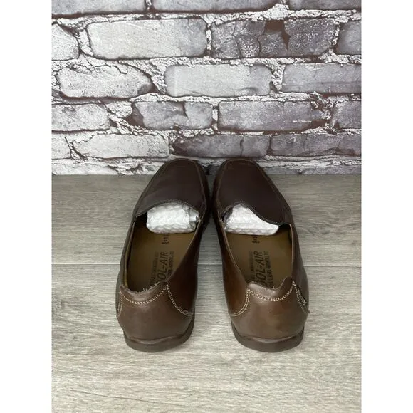 Mephisto Loafers Men Sz 10.5 Brown Leather Slip On Moc Cool Air Driving