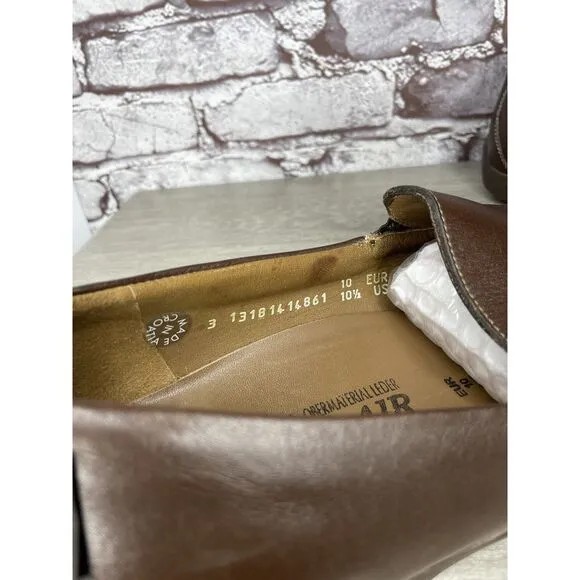 Mephisto Loafers Men Sz 10.5 Brown Leather Slip On Moc Cool Air Driving