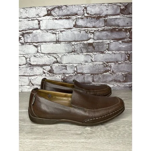 Mephisto Loafers Men Sz 10.5 Brown Leather Slip On Moc Cool Air Driving