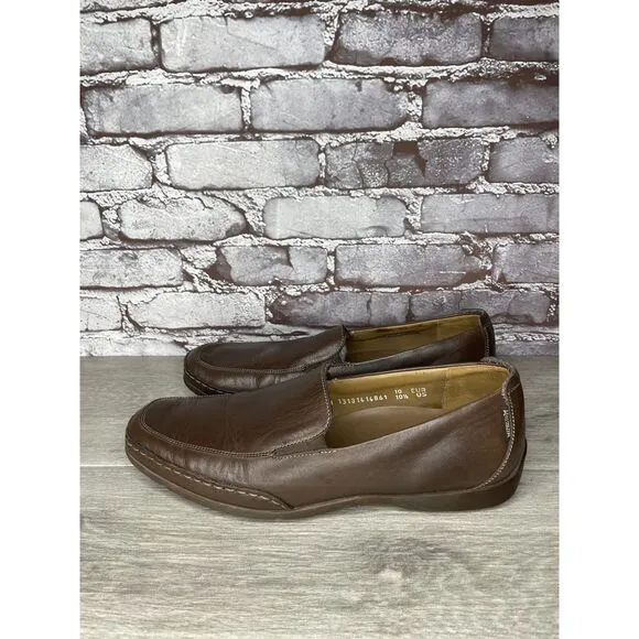 Mephisto Loafers Men Sz 10.5 Brown Leather Slip On Moc Cool Air Driving