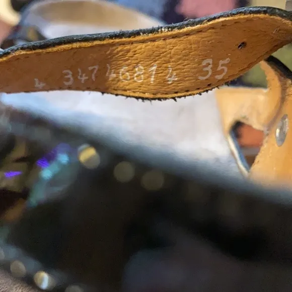 Mephisto‎ patent leather sandals slides open toe back strap
