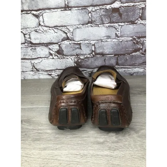 Mercanti Fiorentini Relax Brown Leather Driving Penny Loafers Shoes Men’s 13M US