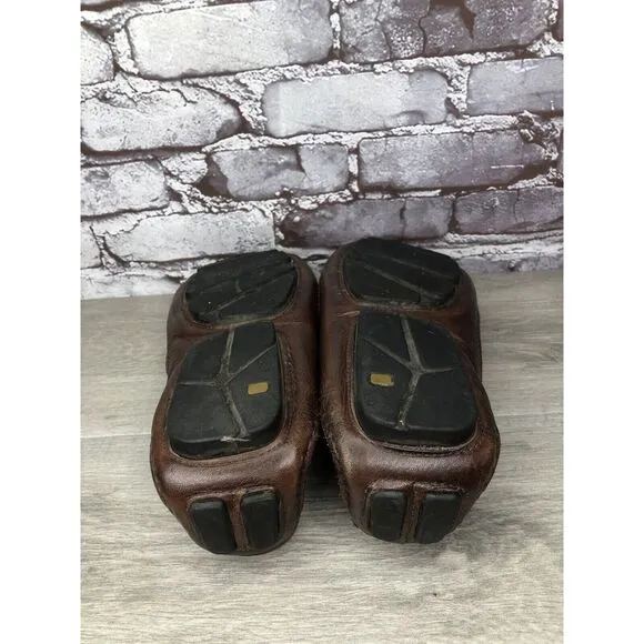 Mercanti Fiorentini Relax Brown Leather Driving Penny Loafers Shoes Men’s 13M US