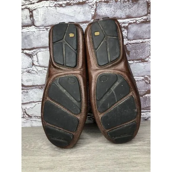 Mercanti Fiorentini Relax Brown Leather Driving Penny Loafers Shoes Men’s 13M US