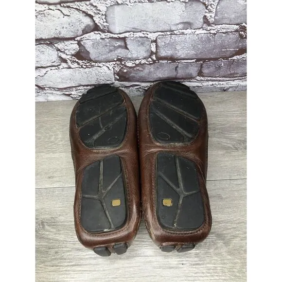 Mercanti Fiorentini Relax Brown Leather Driving Penny Loafers Shoes Men’s 13M US