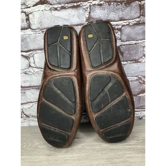 Mercanti Fiorentini Relax Brown Leather Driving Penny Loafers Shoes Men’s 13M US