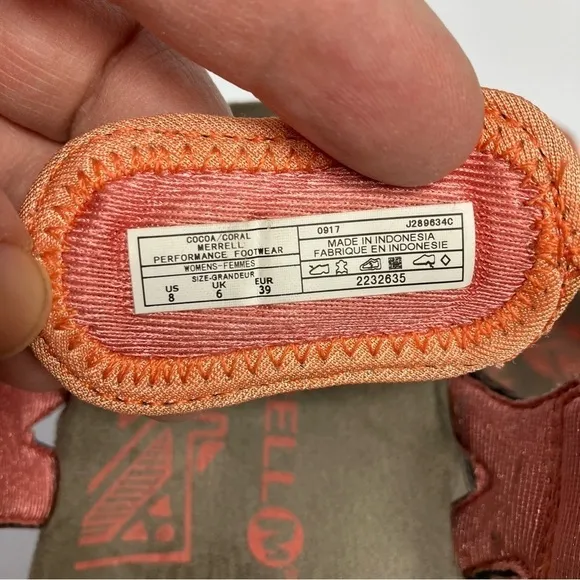 Merrell sandspur sandals cocoa/corral size 8