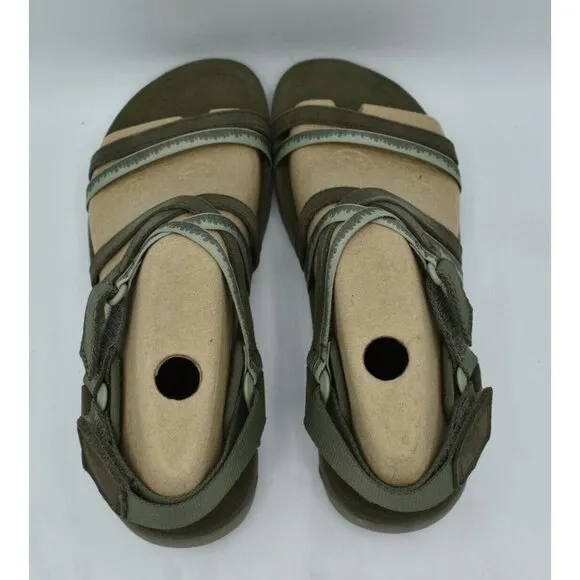 Merrell Womens Size 8 Terran 3 Cush Lattice Olive Open Toe Strappy Sandals Shoes