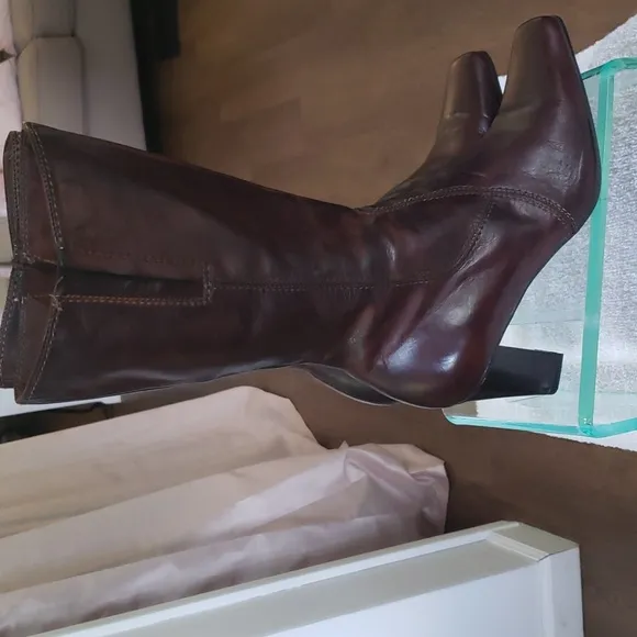 MEUCCI BOOTS LEATHER, Made in Italy, Woman 8 1/2 M