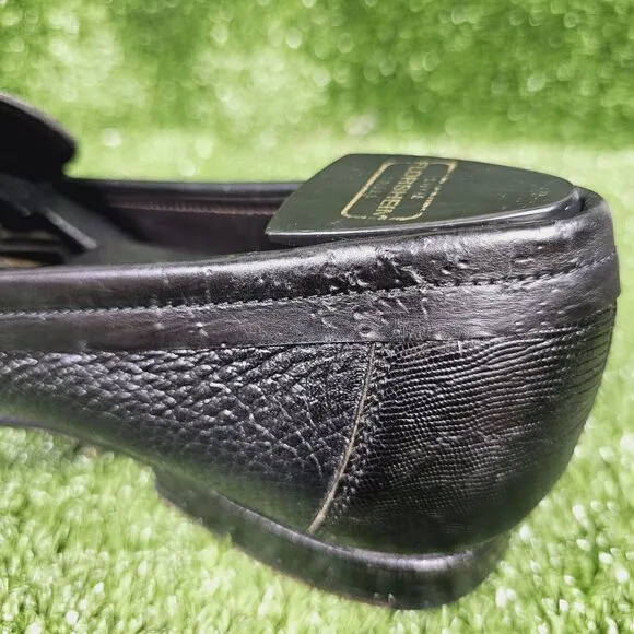Mezlan‎ Genuine Lizard Black Leather Slip On Penny Loafers Mens Size US 8