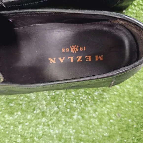 Mezlan‎ Genuine Lizard Black Leather Slip On Penny Loafers Mens Size US 8