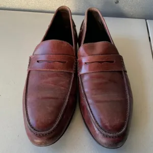 M.GEMI The Volvo Due Tan Leather Penny Loafers Size 42.5 Made in‎ Italy