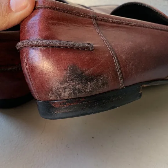 M.GEMI The Volvo Due Tan Leather Penny Loafers Size 42.5 Made in‎ Italy