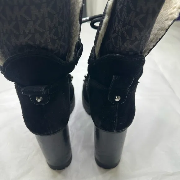Michael Kors Black Heeled Boots with Chunky Sole