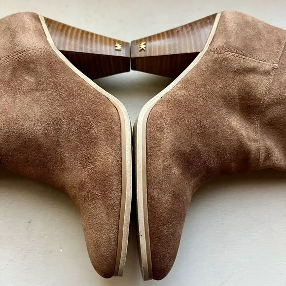 Michael Kors Cognac Brown Suede Mid Calf Pull On Western Boots Women’s 8.5 M