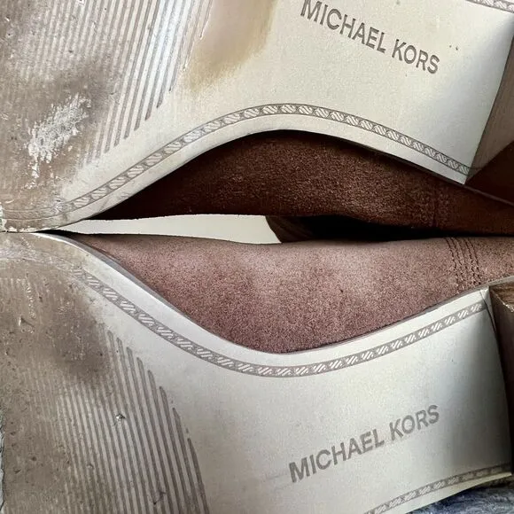 Michael Kors Cognac Brown Suede Mid Calf Pull On Western Boots Women’s 8.5 M