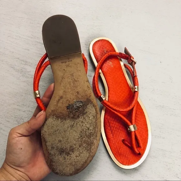 Michael Kors Collection Hartley Scorpius Sandals - Bright Orange, EU 38/US 7