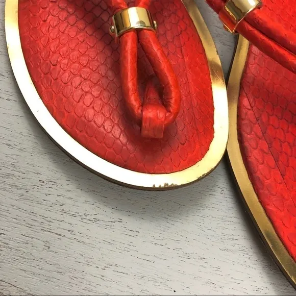 Michael Kors Collection Hartley Scorpius Sandals - Bright Orange, EU 38/US 7
