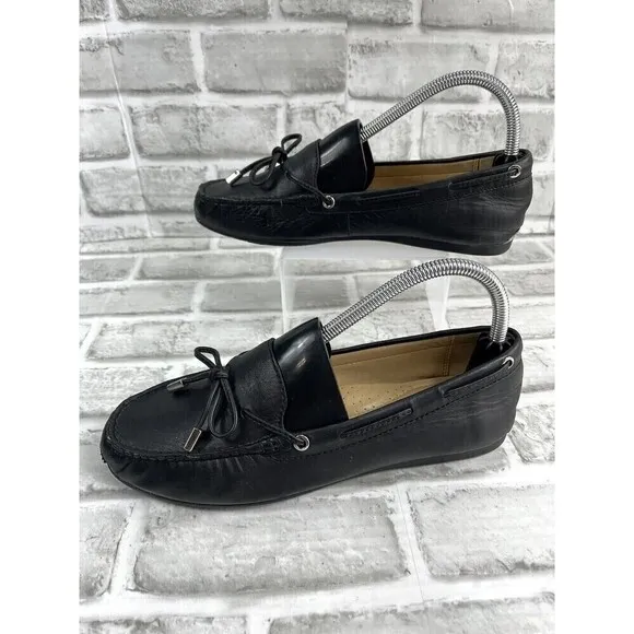 Michael Kors Daisy Women’s Size 8 Black Leather Moccasins Flats Driving Loafers