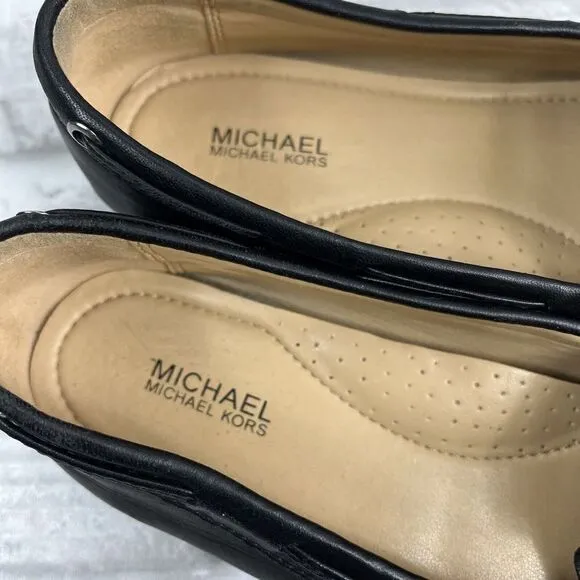 Michael Kors Daisy Women’s Size 8 Black Leather Moccasins Flats Driving Loafers