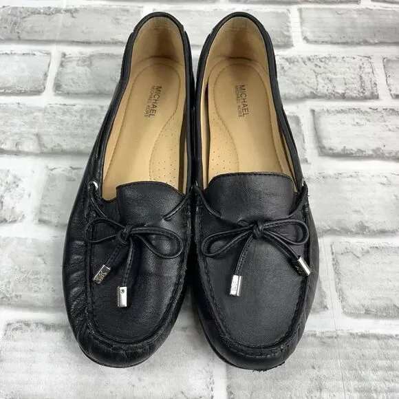 Michael Kors Daisy Women’s Size 8 Black Leather Moccasins Flats Driving Loafers