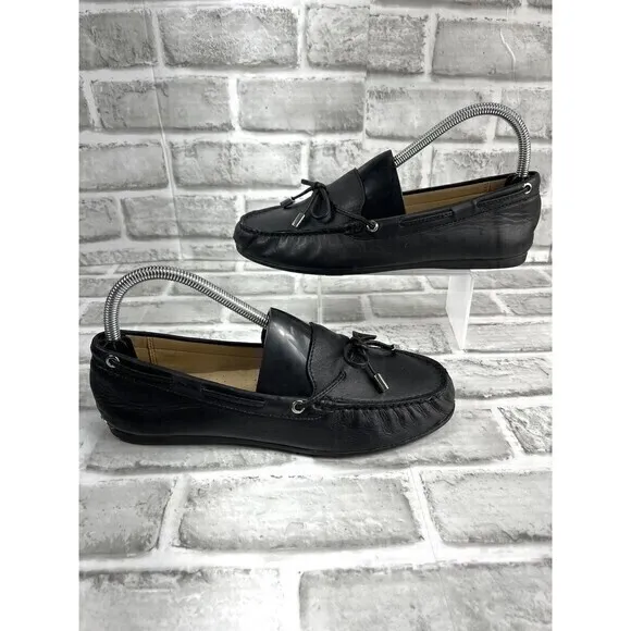 Michael Kors Daisy Women’s Size 8 Black Leather Moccasins Flats Driving Loafers