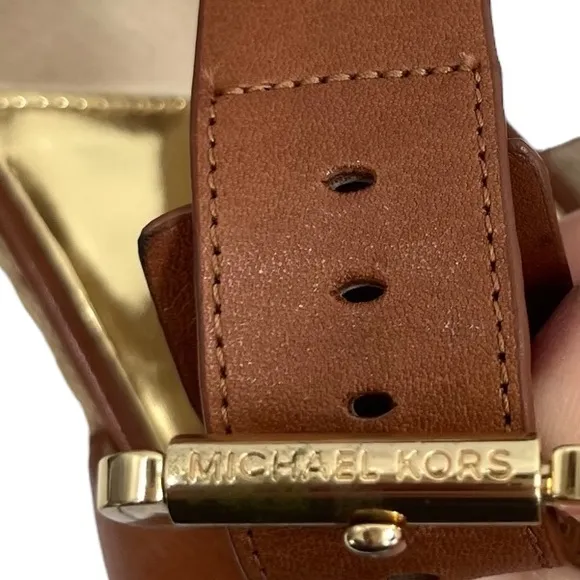 Michael Kors Giovanna Leather Wedge Espadrilles High Heel Sandals Size 9