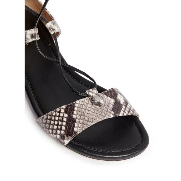 MICHAEL KORS Gladiator Sandals Sofia Snake Python Embossed Leather Sz 7 NEW