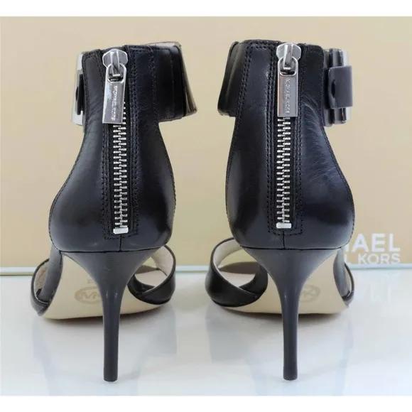 Michael Kors Guiliana Open Toe Ankle Strap Sandal Black Size 6.5