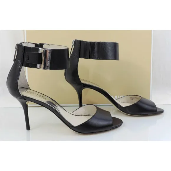 Michael Kors Guiliana Open Toe Ankle Strap Sandal Black Size 6.5