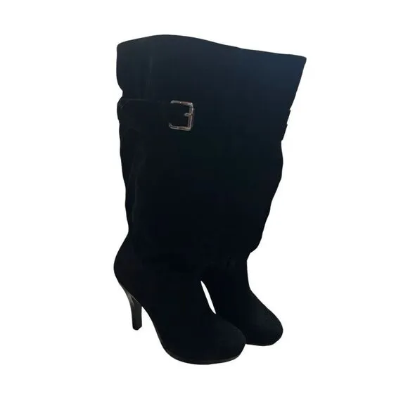 Michael Kors Kincaid Slouch boots leather suede 5.5 platform high heels black EU