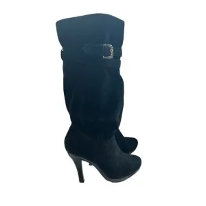 Michael Kors Kincaid Slouch boots leather suede 5.5 platform high heels black EU